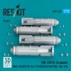 RESKIT RS72-0565 FAB-250 М-54 bombs (4 pcs) (MiG-21/23/27/29, Su-7/17/20/22/24/25/27/30/ YAK-130) (3D Printed) (1/72)